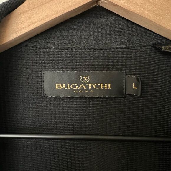 Bugatchi black button up cardigan sweater size large mens R521 - Picture 3 of 5